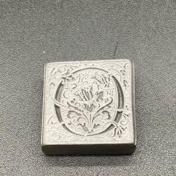 Miniature Solid Pewter Book Figurine with Floral Cover, Etched Curio Dollhouse - Picture 1 of 5